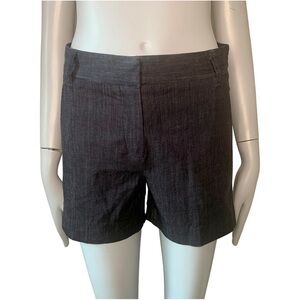THEORY Tailored Denim Shorts Dark Wash Midrise Cotton Stretch Size 0